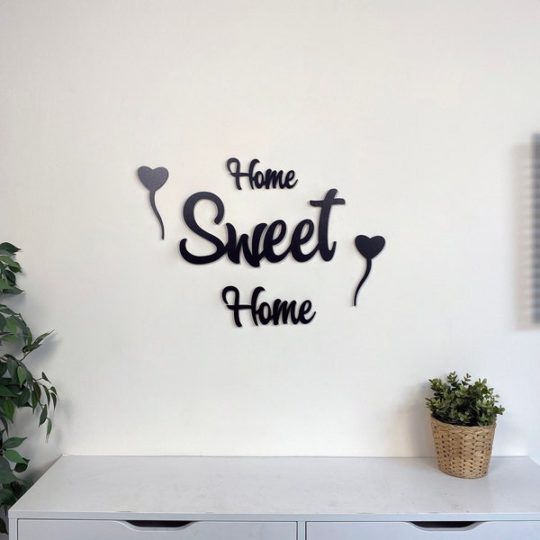 Home Sweet Home Schriftzug Wohnzimmer Wanddeko Holz Dekoration 5mm MDF