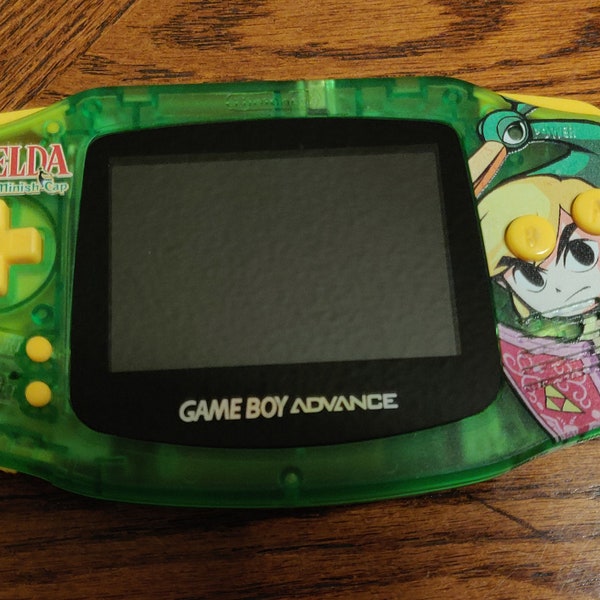 Gameboy Advance Zelda Edition Custom Upgraded GBA Console IPS Display/Screen Minish Cap Game