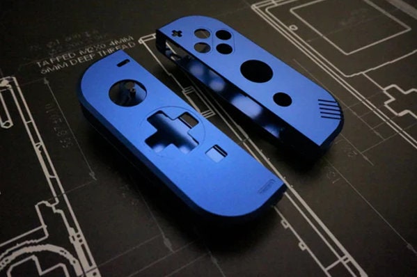 Aluminum Joycons for Nintendo Switch Boxy Pixel Metal Joycon Controllers  Primary color: Blue