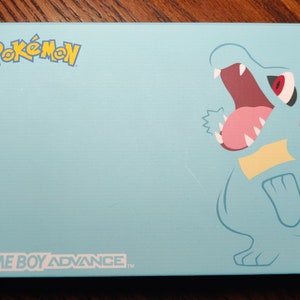 Custom Modded Gameboy Advance GBA Console Totodile Special Edition Complete in Box CIB