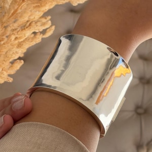 Sterling Silver Bangle, Wide Silver Bangle, Hinged Bangle Bracelet, Chunky Bangle, Heavy Statement Bracelet