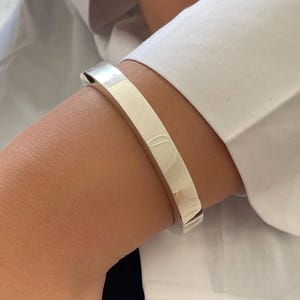 Bracelet jonc épais en argent sterling 925, bracelet jonc articulé, bracelet jonc en argent pour femme