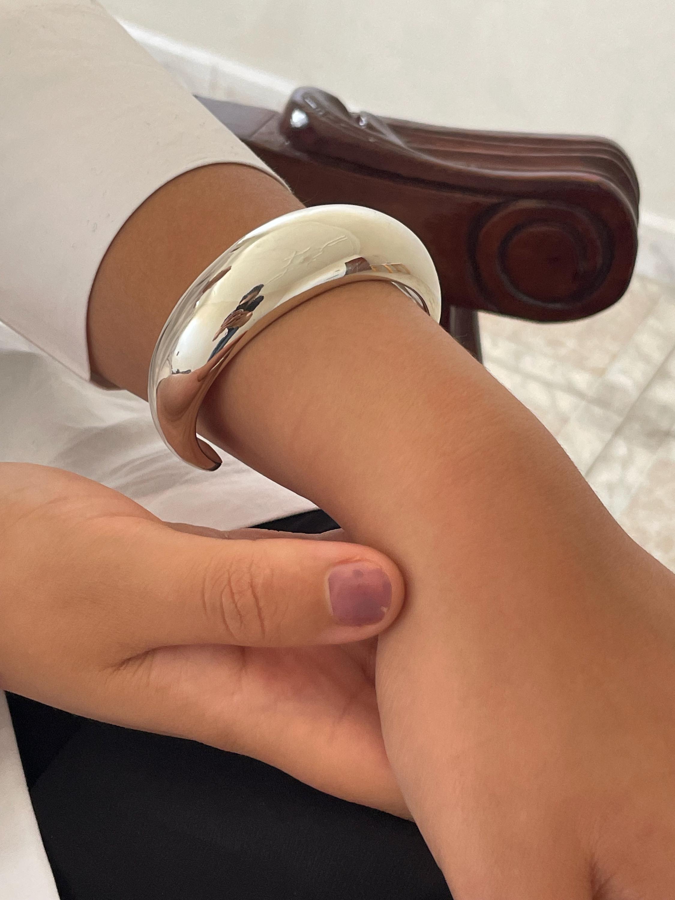 925 Silver Bangle, Simple Bangle, Silver Bangle, Chunky Bangle, Hollow Silver Bangle, Silver Statement Bangle