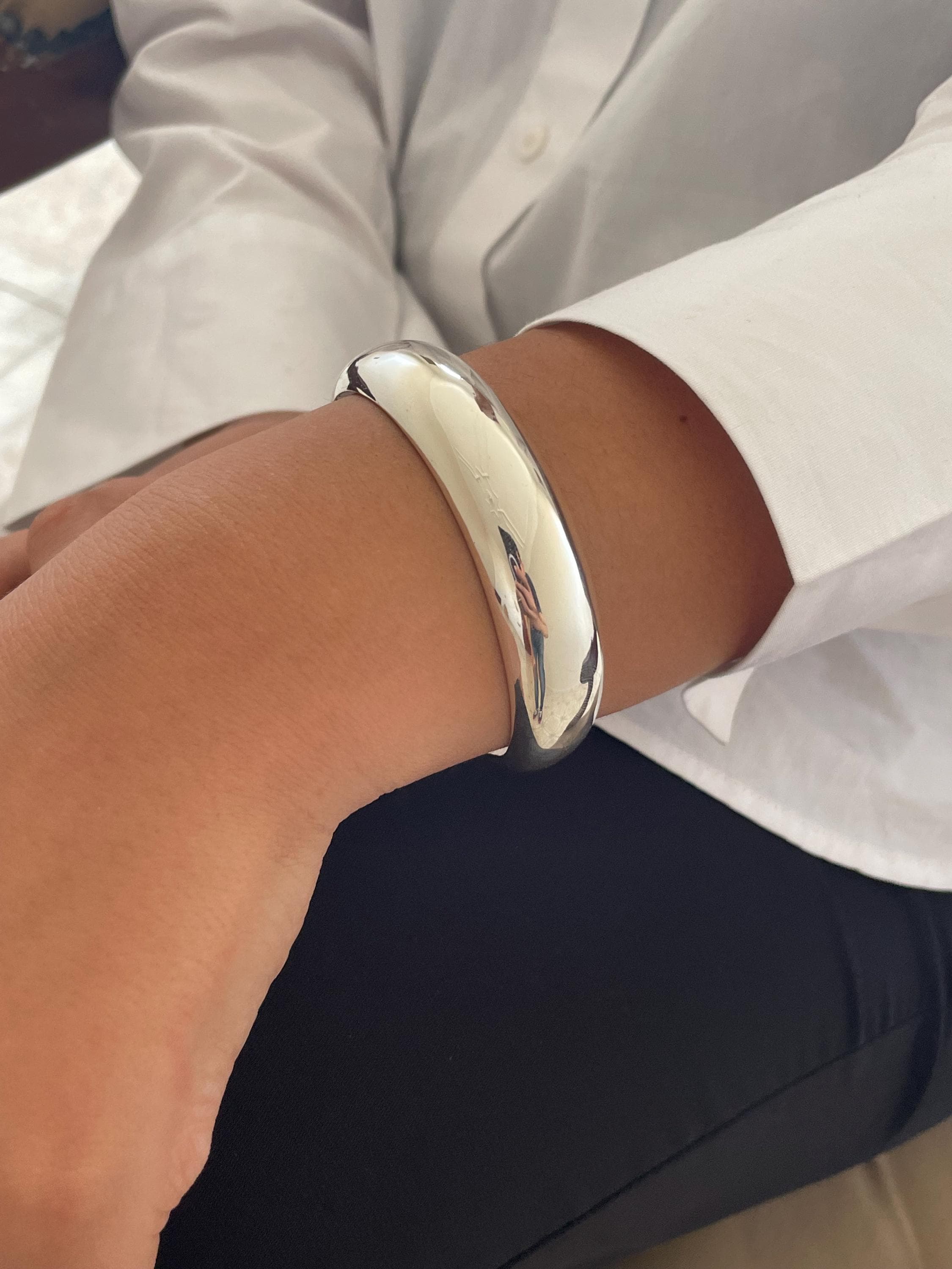 未使用 OX JEWELRY Silver Curve Bangle MB OX JEWELRY High-End SILVER CURVE BANGLE