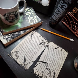 Book Page Art • Stephen King The Mist • Spooky Creepy Home Decor Wall Art