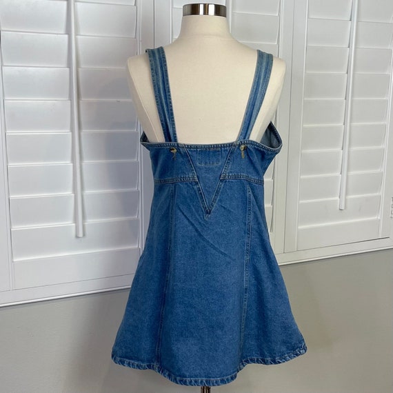 Kisses Blue Vintage Jean Overalls Dress in Size L… - image 3