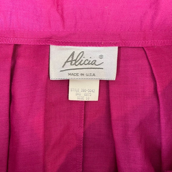 Alicia Vintage 80s Pink Midi Pleated Skirt - image 3