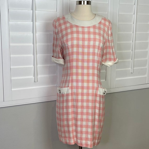 Vintage Talbots Kathryn Conover Pink and White Dre