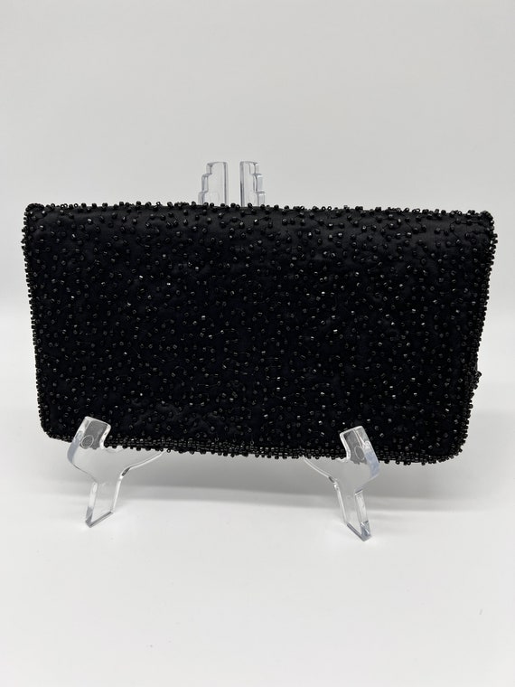 Black Beaded Evening Clutch - image 3