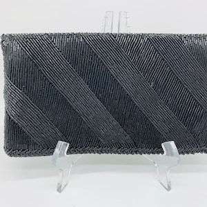 Beautiful Black Beaded Envelope Evening  Clutch