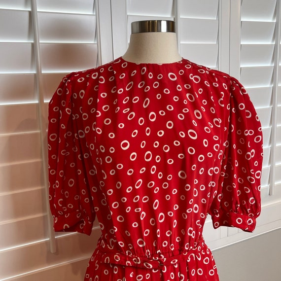 Liz Claiborne 80’s Vintage Red and White Dress - image 4