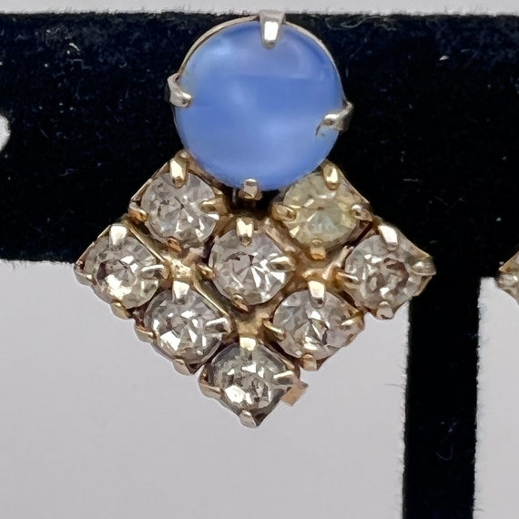 Vintage Rhinestone Screw Back Clip On Earrings wi… - image 4