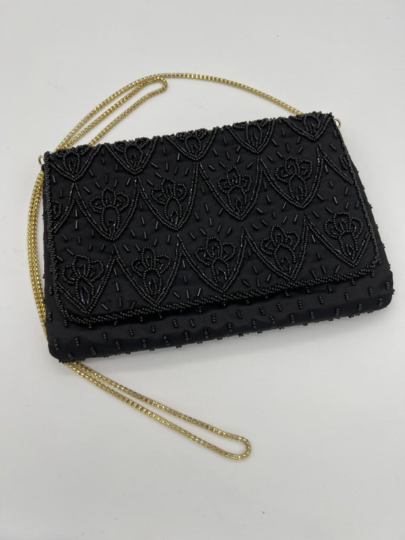 Le Regale Black Gorgeous Beaded Vintage Crossbody… - image 3