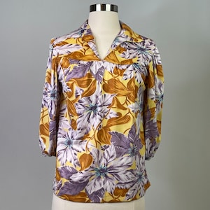 Vintage Floral 3/4 Sleeve Blouse
