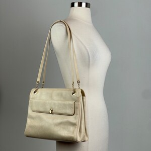 Morris Moskowitz 1960s Vintage Gorgeous Beige Leather Shoulder Bag