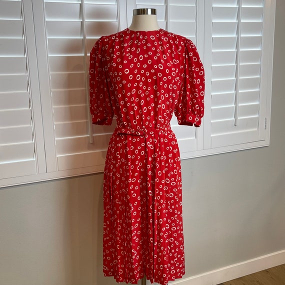 Liz Claiborne 80’s Vintage Red and White Dress - image 1