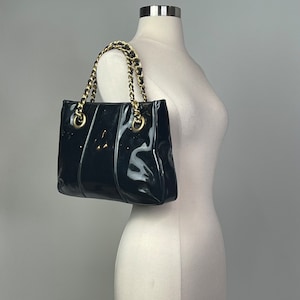Lewis Black Patent Leather Vintage Shoulder Bag
