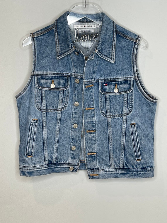 Tommy Hilfiger Vintage Y2K Denim Jean Vest - image 2