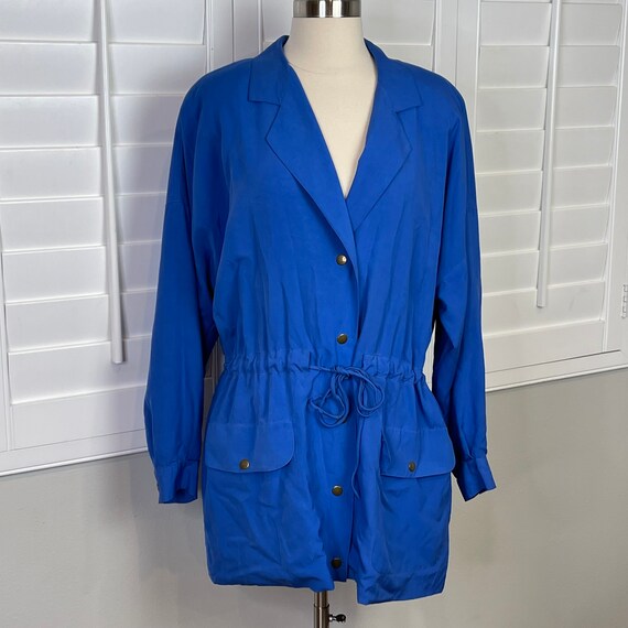 MM by Krizia Vintage Gorgeous Silk Blue Jacket - image 2