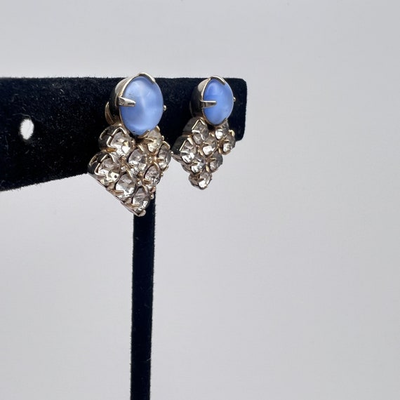 Vintage Rhinestone Screw Back Clip On Earrings wi… - image 2