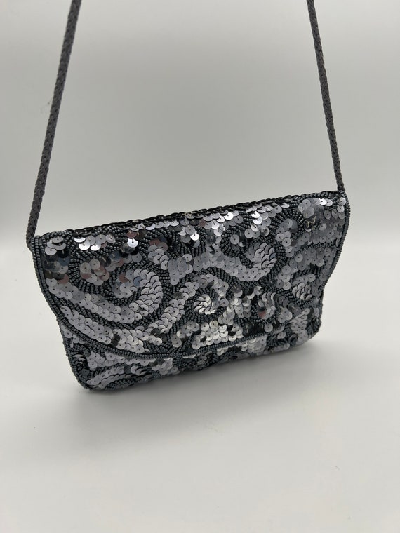 Carla Marchi Vintage Grey Sequin Crossbody/Clutch - image 2