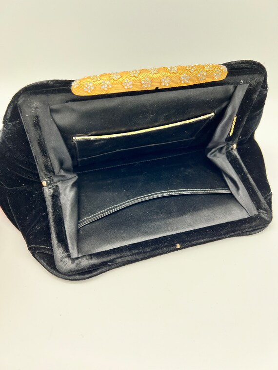 Beautiful Black Velvet Evening Clutch - image 6