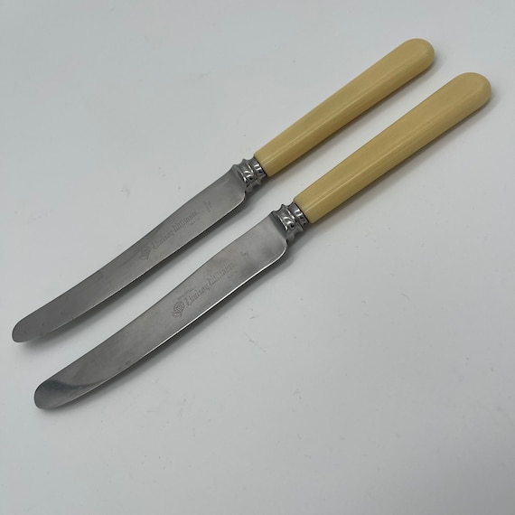 Vintage Lindsay Williams Sheffield Bone Handle Knife Set of 2