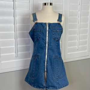 Kisses Blue Vintage Jean Overalls Dress in Size Large