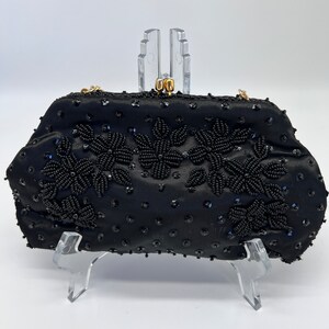 Beautiful Black Beaded Walborg Wrist Bag / Clutch