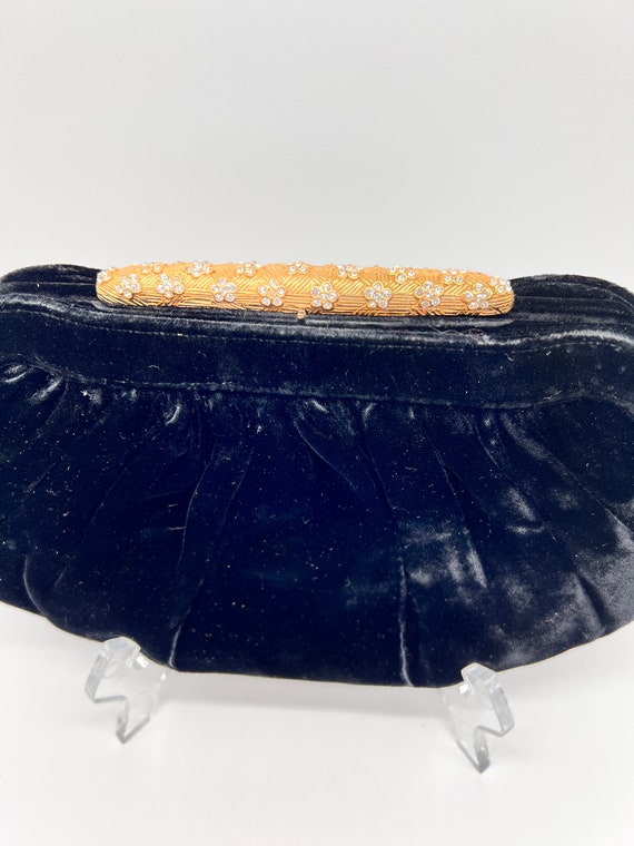 Beautiful Black Velvet Evening Clutch - image 2