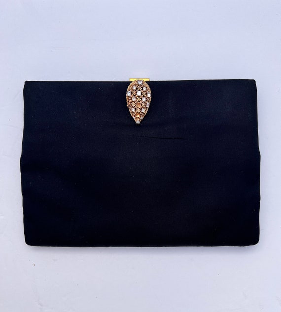 Vintage Koret Black Evening Bag / Clutch with Matc