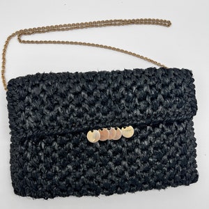 Vintage Rodo Raffia Bag with Gold Tone Accents Made In Italy