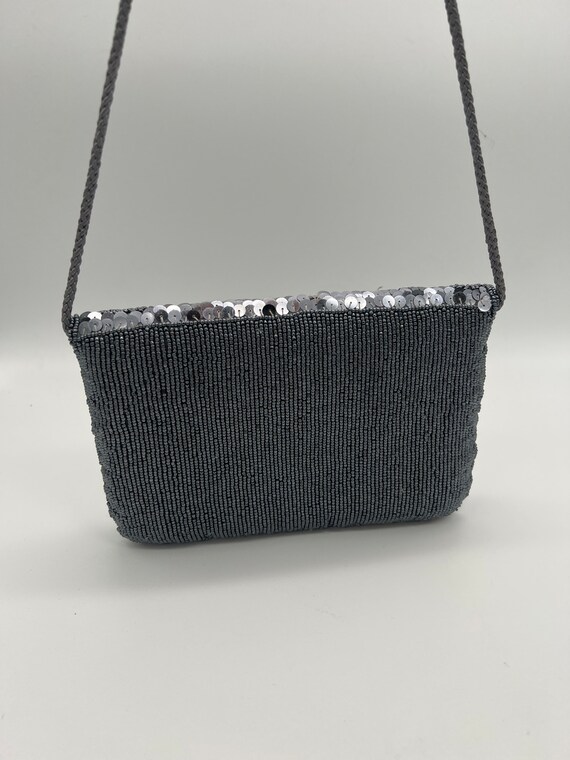 Carla Marchi Vintage Grey Sequin Crossbody/Clutch - image 3