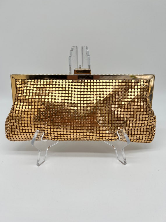 Vintage Gold Mesh Evening Bag Purse La Regale 