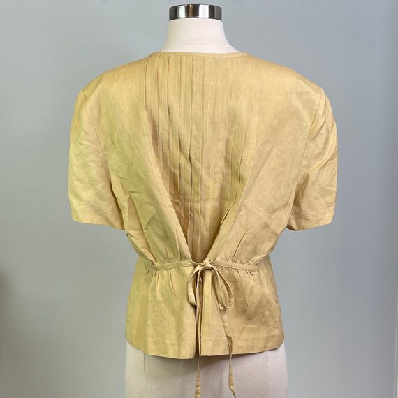 Cynthia Howie Beige Linen Rayon Blouse - image 2