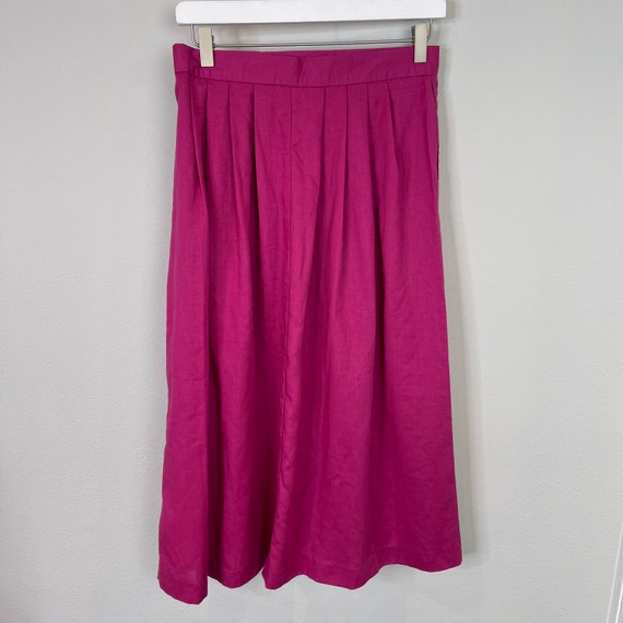 Alicia Vintage 80s Pink Midi Pleated Skirt - image 2