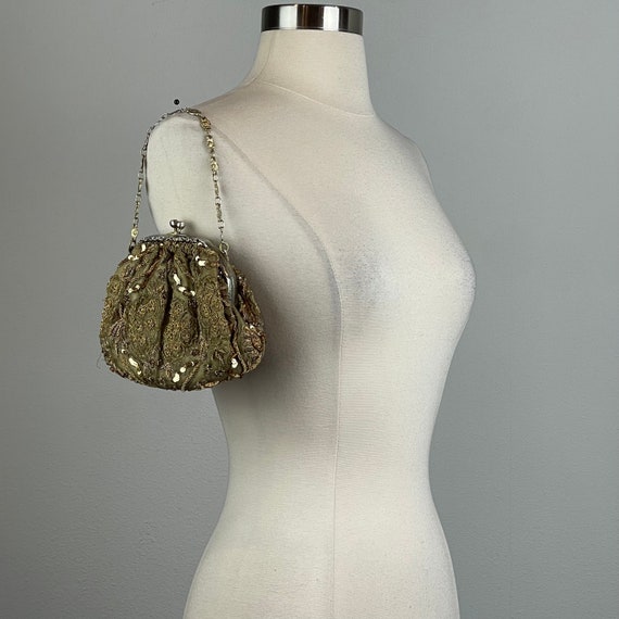 Beautiful Vintage Gold Sequin Evening Bag - image 1