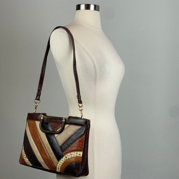 Bags by Supreme 1979s Vintage Snake Skin Patchwor… - image 1