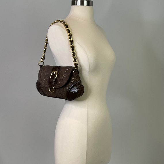 Vintage Adrienne Vittadini 90s Brown Leather Shou… - image 1