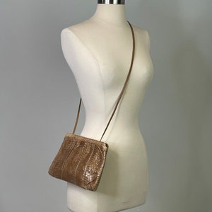 Vintage Snakeskin Tan Clutch and Crossbody Bag
