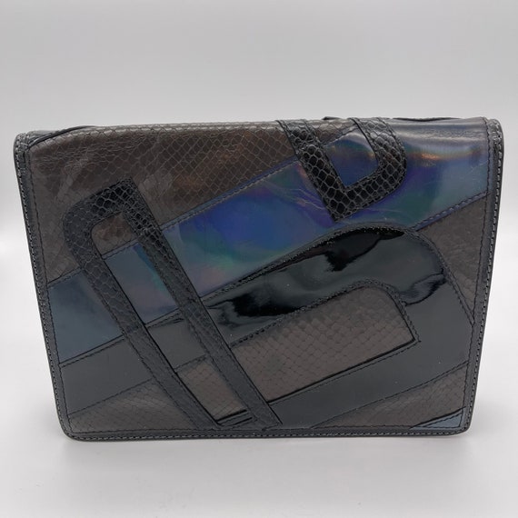 DAKS 80’s Vintage Black Clutch - image 3