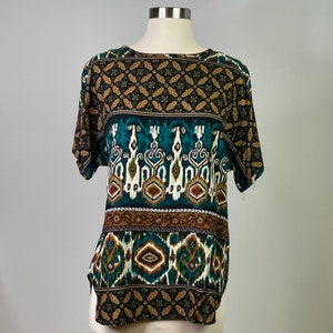 Caliché Collection Vintage Short Sleeve Blouse in Size Large