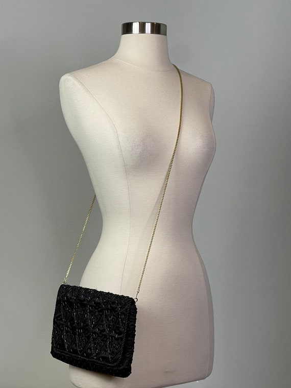 Le Regale Black Gorgeous Beaded Vintage Crossbody… - image 1
