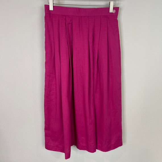 Alicia Vintage 80s Pink Midi Pleated Skirt - image 1