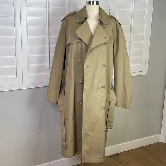 tan rain coat