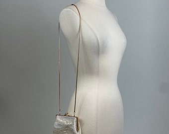 Danieli Vinatge Gorgeous Beaded Ivory & Pastel Evning Bag with Kiss Lock