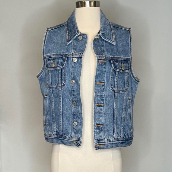 Tommy Hilfiger Vintage Y2K Denim Jean Vest - image 1