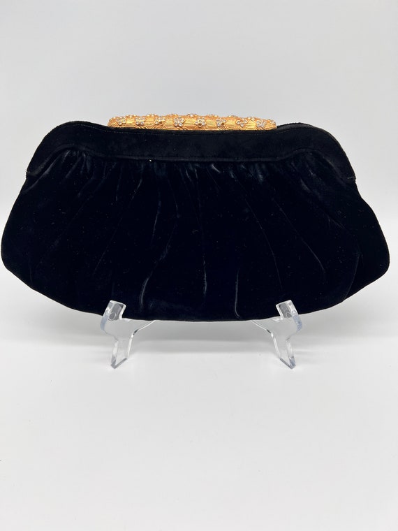 Beautiful Black Velvet Evening Clutch - image 3