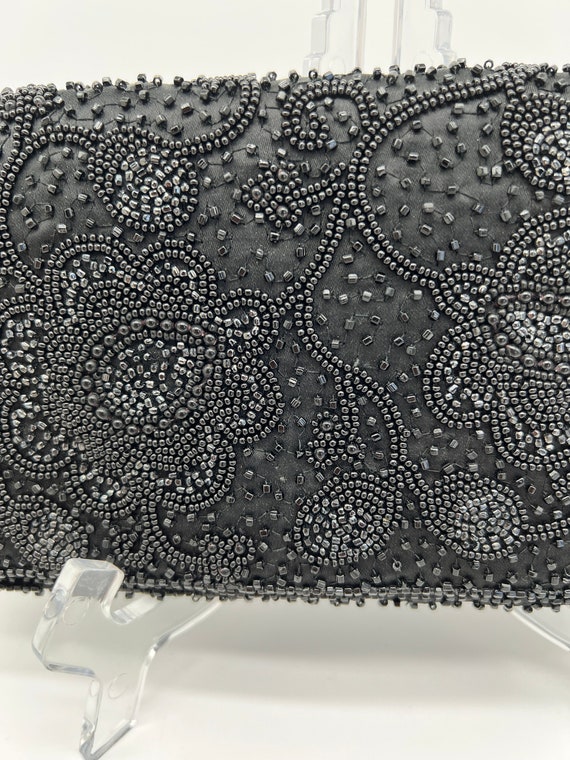 Black Beaded Evening Clutch - image 2