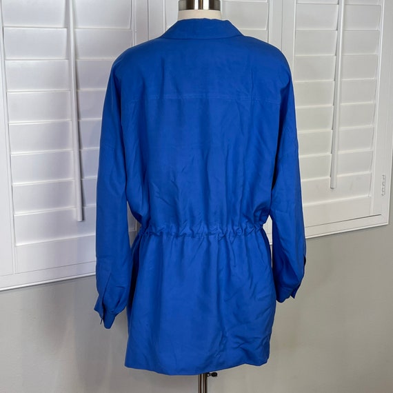 MM by Krizia Vintage Gorgeous Silk Blue Jacket - image 3